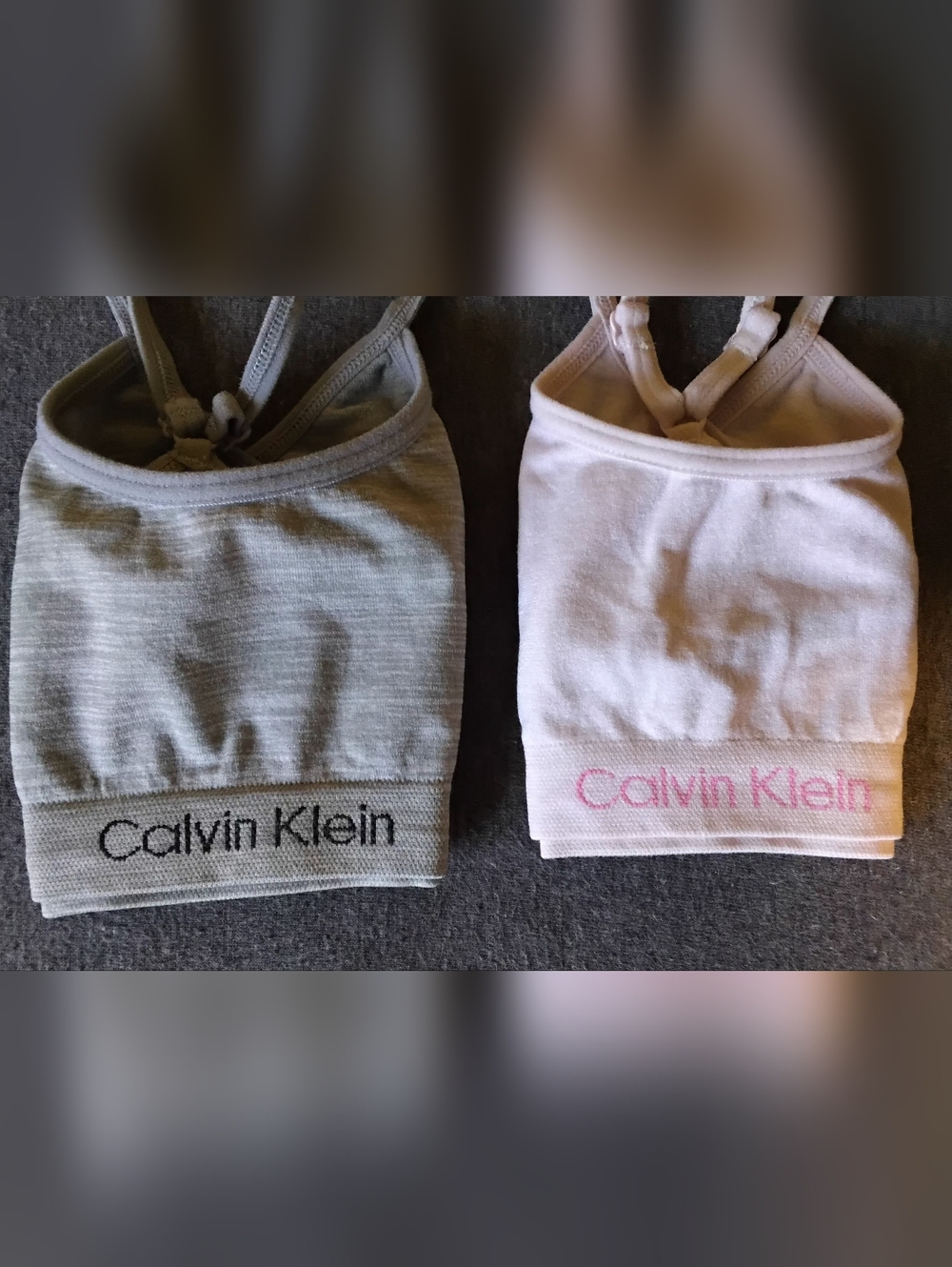 Calvin Klein Girls Sports Bra Bundle Size 6/6X Training Bras 2pk Gray Pink - Picture 7 of 7